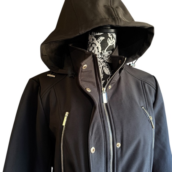 Michael Kors Dark Brown Trench Coat with Hood - Picture 2 of 8